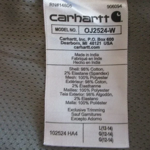 New Carhartt Canvas Bomber Jacket Womens Large - Picture 6 of 13